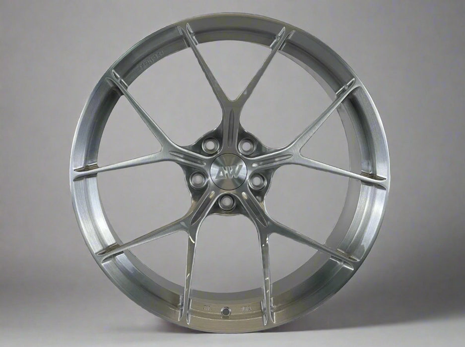 AWZZ for BMW M3 E90 19x10.5 Inch +22 Offset Forged Wheels Brushed Silver