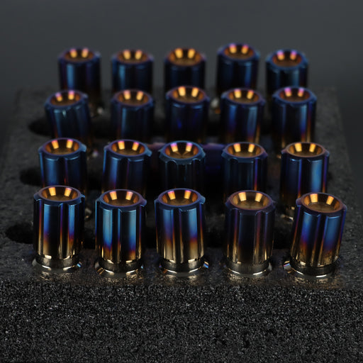 M14×1.5 mm Titanium Closed GR5 Burned Gold Anti Theft Wheel Lug Nuts Set (Pack of 24pcs)