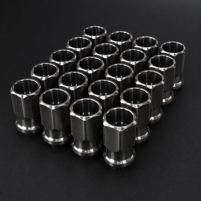 M14×1.5 mm Titanium Open GR5 21mm Raw Finish Wheel Lug Nuts Set (Pack of 24pcs)