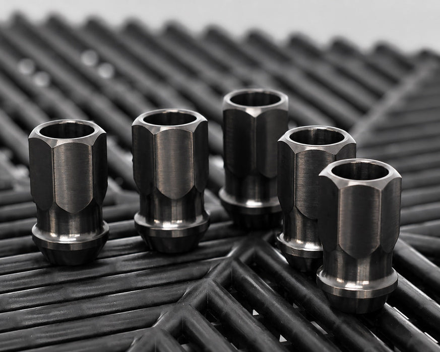 M14×1.5 mm Titanium Open GR5 21mm Raw Finish Wheel Lug Nuts Set (Pack of 24pcs)