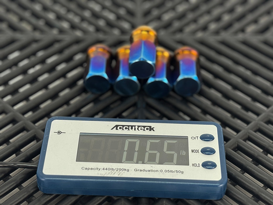 Titanium Closed GR5 21mm Burned Gold Wheel Lug Nuts Set for Tesla (Model 3, Y, X, S) and Rivian R1T/R1S (Pack of 20)