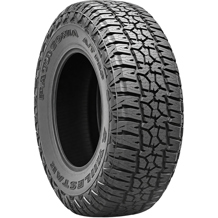 Milestar Patagonia A/T Pro — Model illustration edited with AI to remove wheel and preserve manufacturer-confirmed A/T PRO branding. Sidewall markings may vary by selected size. Sidewall markings may vary by size.