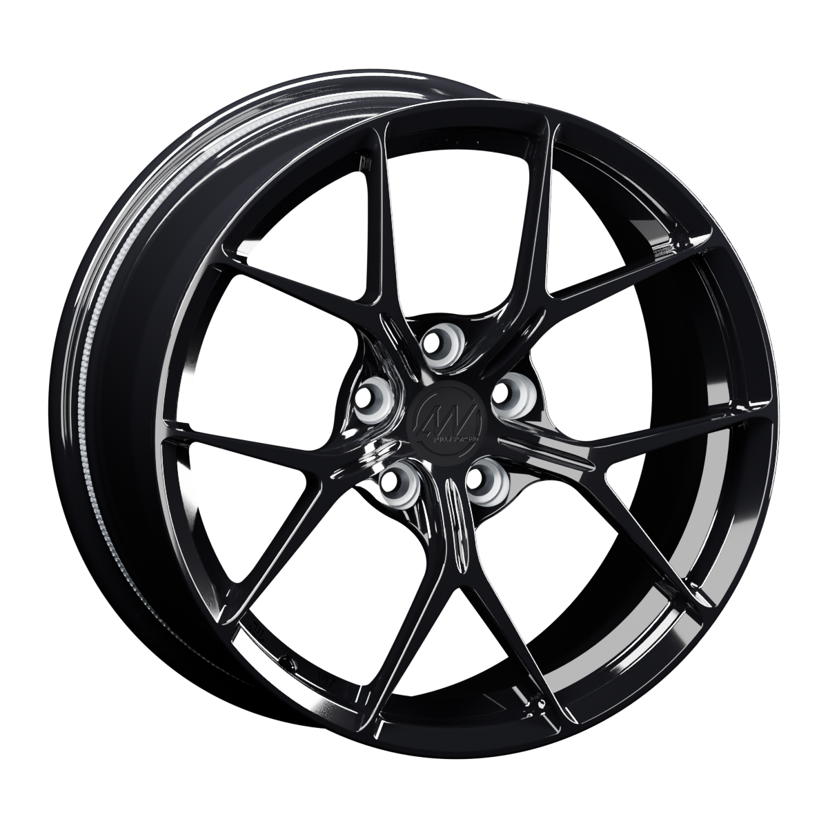 AWZZ 18x8.5 ET35 Gloss Black — interactive 3D view