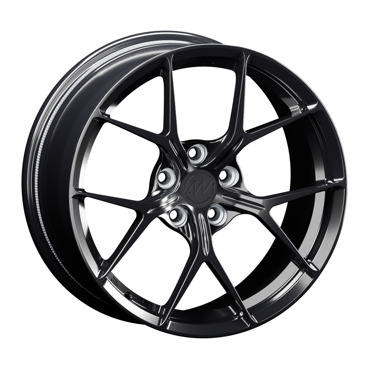 AWZZ 18x8.5 ET35 Gloss Black — interactive 3D view