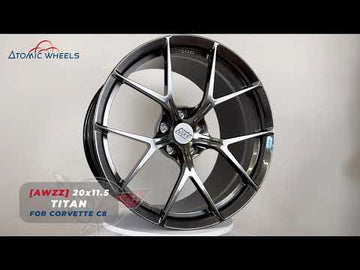 AWZZ for Corvette C8 20x11.5 Inch Offset Forged Wheels Titan