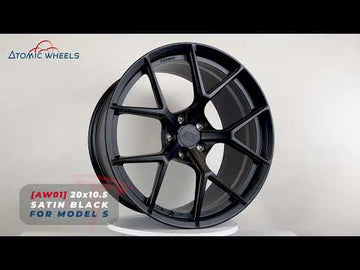 AW01 for Tesla Model X 20x10.0 Inch +35 Offset Forged Wheels Satin Black Rear