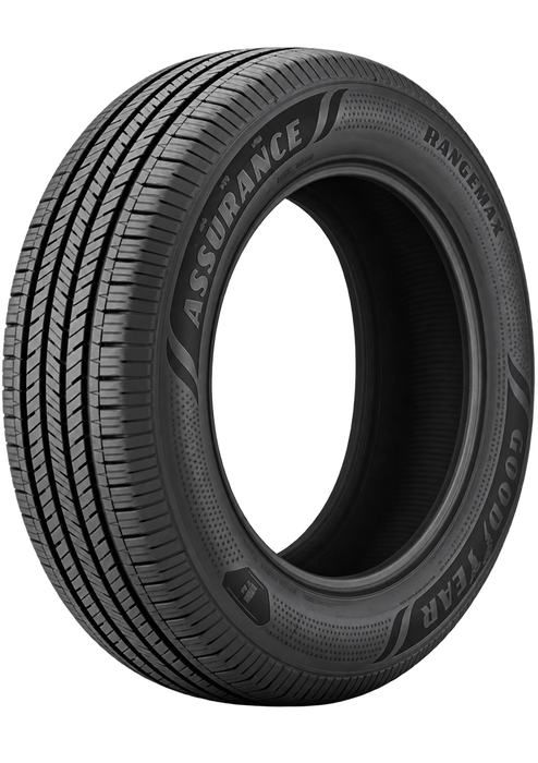 Goodyear Assurance RangeMax — Model illustration edited with AI to remove the wheel. Sidewall markings may vary by selected size