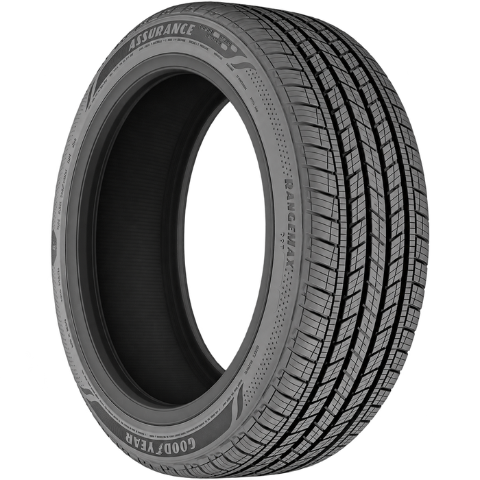 Goodyear Assurance RangeMax — Model illustration edited with AI to remove the wheel. Sidewall markings may vary by selected size
