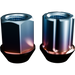 Titanium short lug nuts, standard and anti-theft, cutout