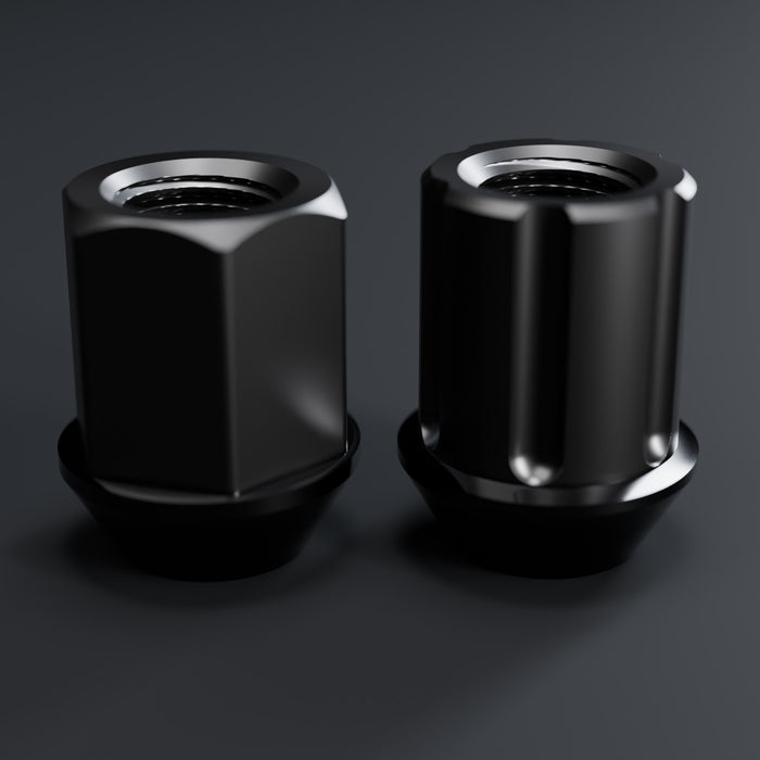 Grade 5 titanium short lug nuts, black finish