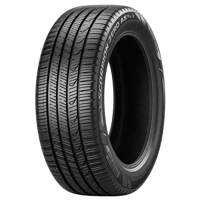 Pirelli Scorpion Zero AS Plus 3 — Model illustration edited with AI to remove the wheel. Sidewall markings may vary by selected size